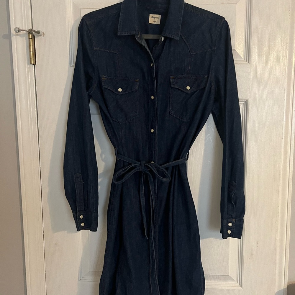 Gap shirtdress. Dark wash denim, size 12. Hardly worn.